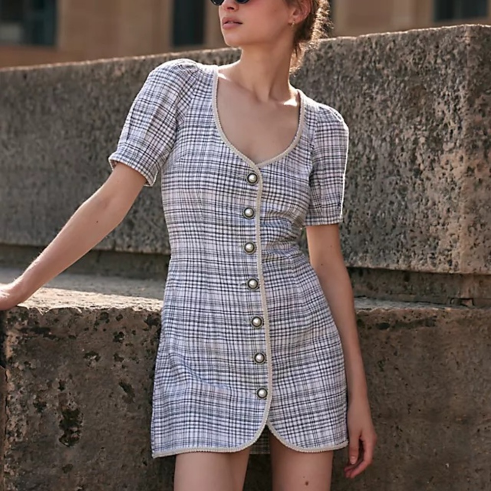 Free People Juni B Plaid Mini Dress